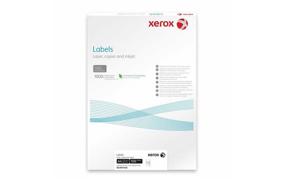 9416560 Xerox 003R97415 Etikett Xerox for laser og ink-jet 70 x 36 mm. 24 etiketter pr ark (100)